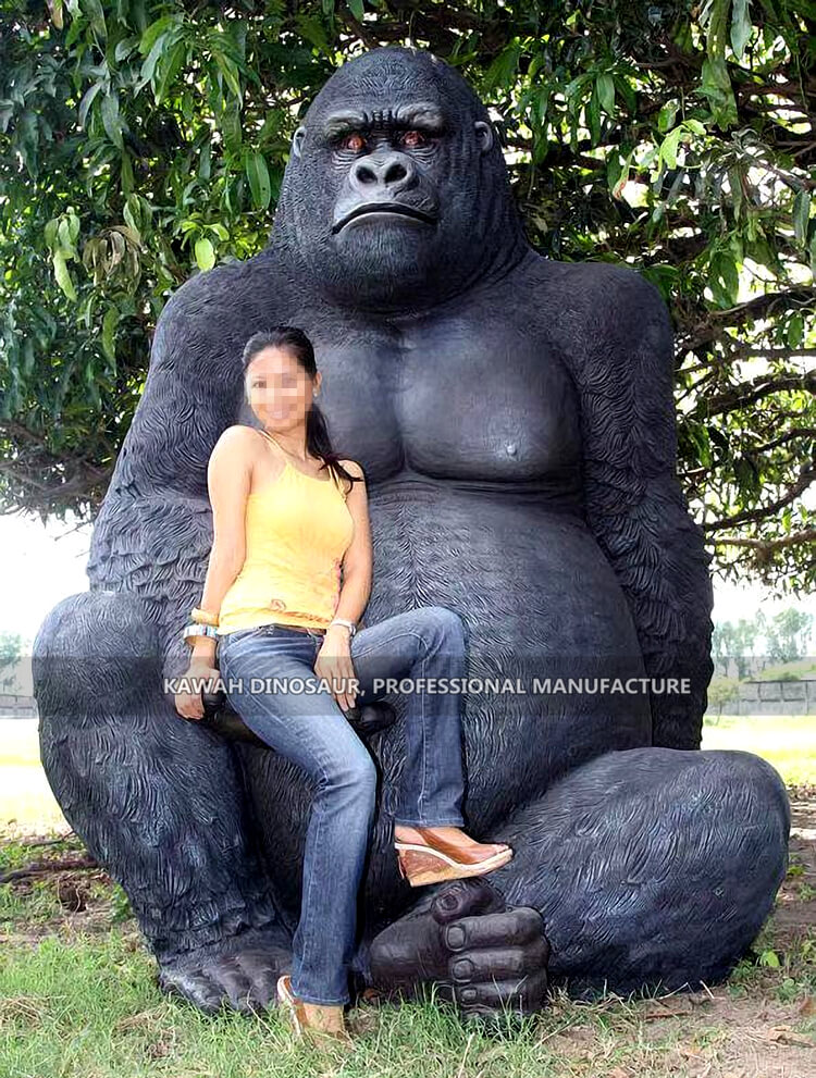 定制仿真大猩猩玻璃钢模型动物装饰摆件