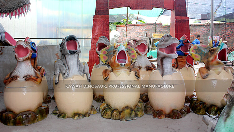 恐龙园玻璃钢恐龙垃圾桶